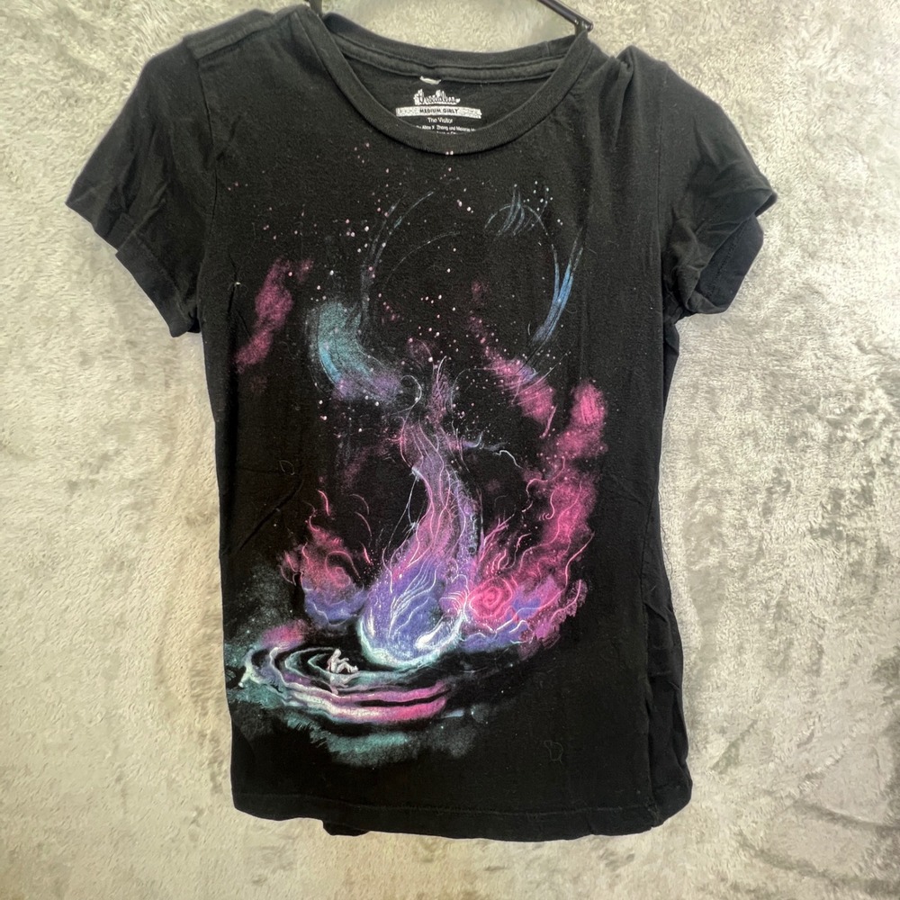 Threadless The Visitor Alice X Zhang‎ Galaxy Astronaut Black Graphic M Celestial